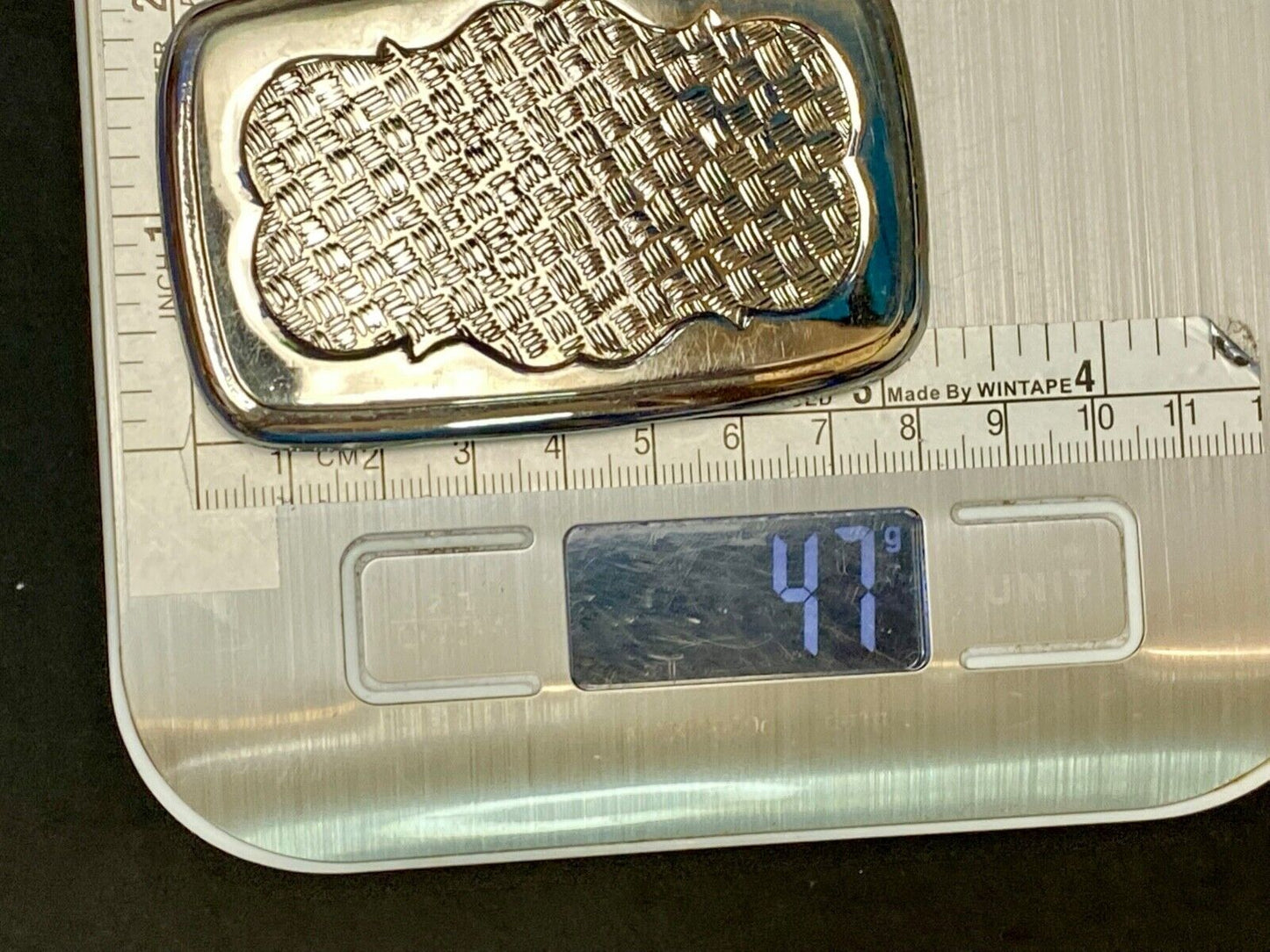 Unique Nickel Silver Rounded Corner Weave Pattern Westerner Belt Buckle