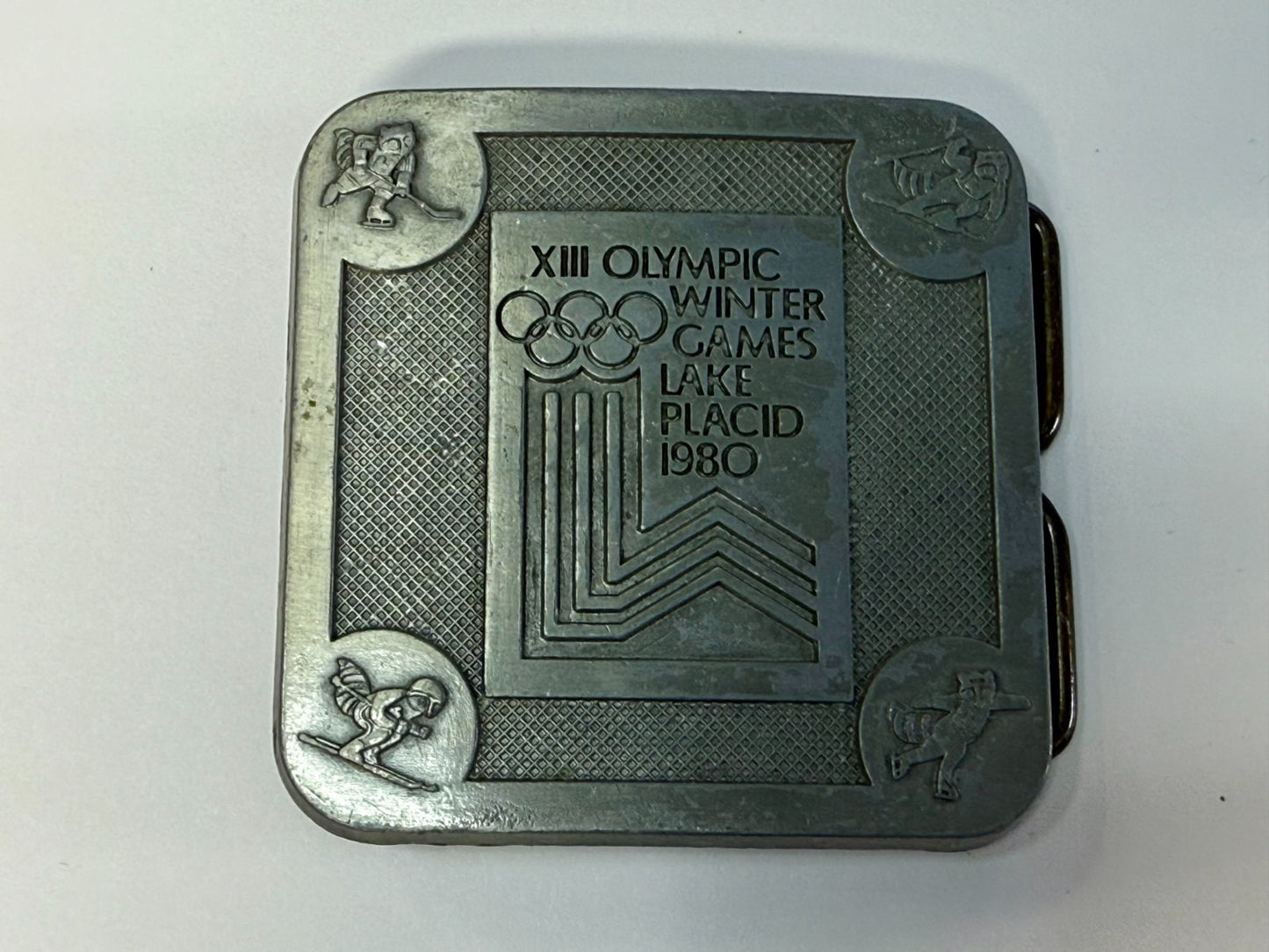 The Olympic Winter Games Lake Placid 1988 Commemorative Silver Color Belt Buckle