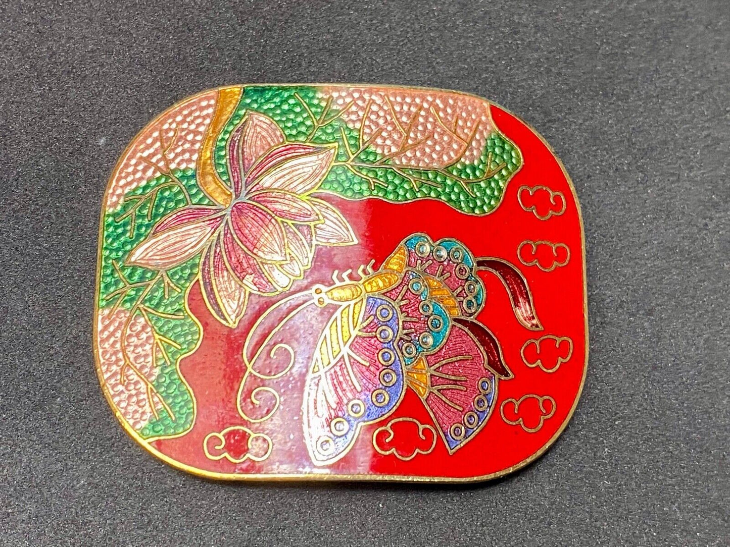 Beautiful Butterfly And Flower Nature Cloud Scene On Colorful Scarf Clip Buckle
