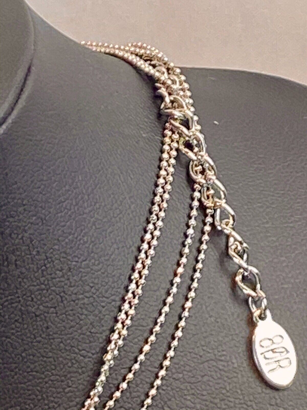 Beautiful 80R 8 Other Reasons Multi Layer Silver Tone Ball Lariat Necklace