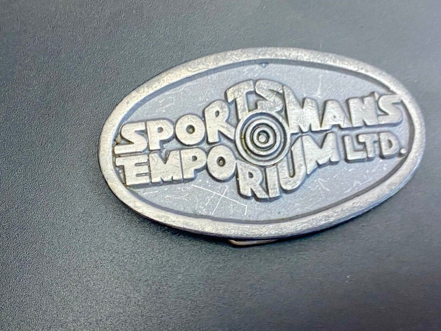 Vintage 70'S Sportsman's Emporium Ltd Advertisement Company Promo Belt Buckle