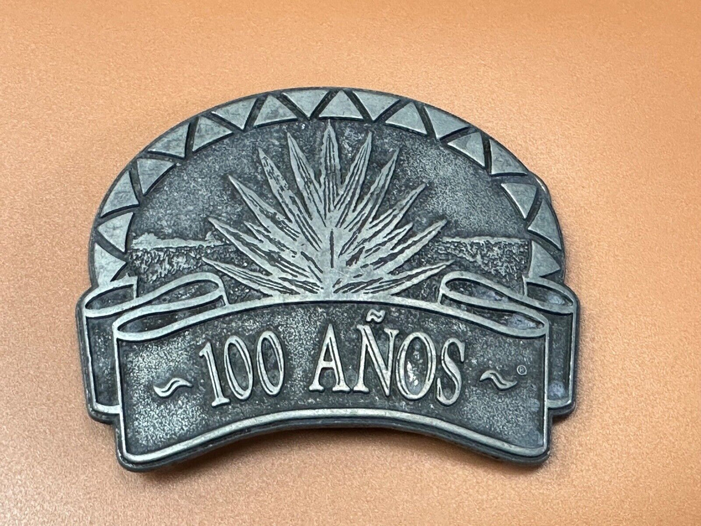 Tequila 100 Anos Tequila Brand Advertising Promo Vintage belt buckle