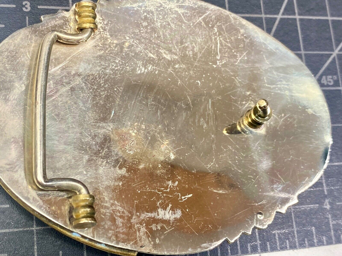 Beautiful & Quality! Vintage horse head Bust Flower Swirl 4" belt buckle