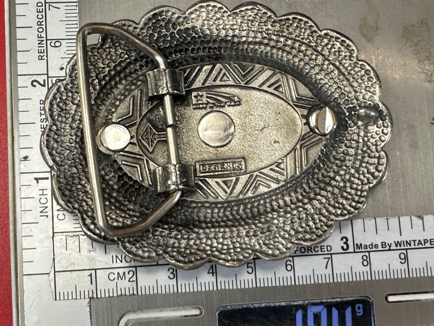 The Great Wolf - Native American Indian Feathers USA made Legends belt buckle