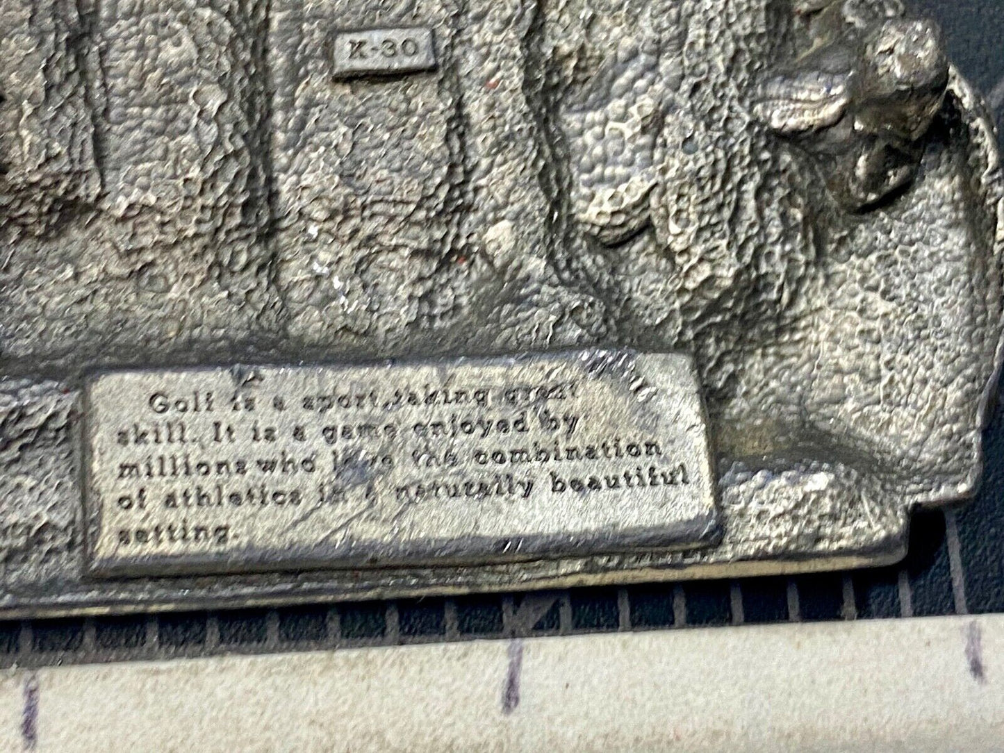 Vintage 1985 GOLF K-30 Lovers 3 D Metal Belt Buckle by Siskiyou perfect gift!