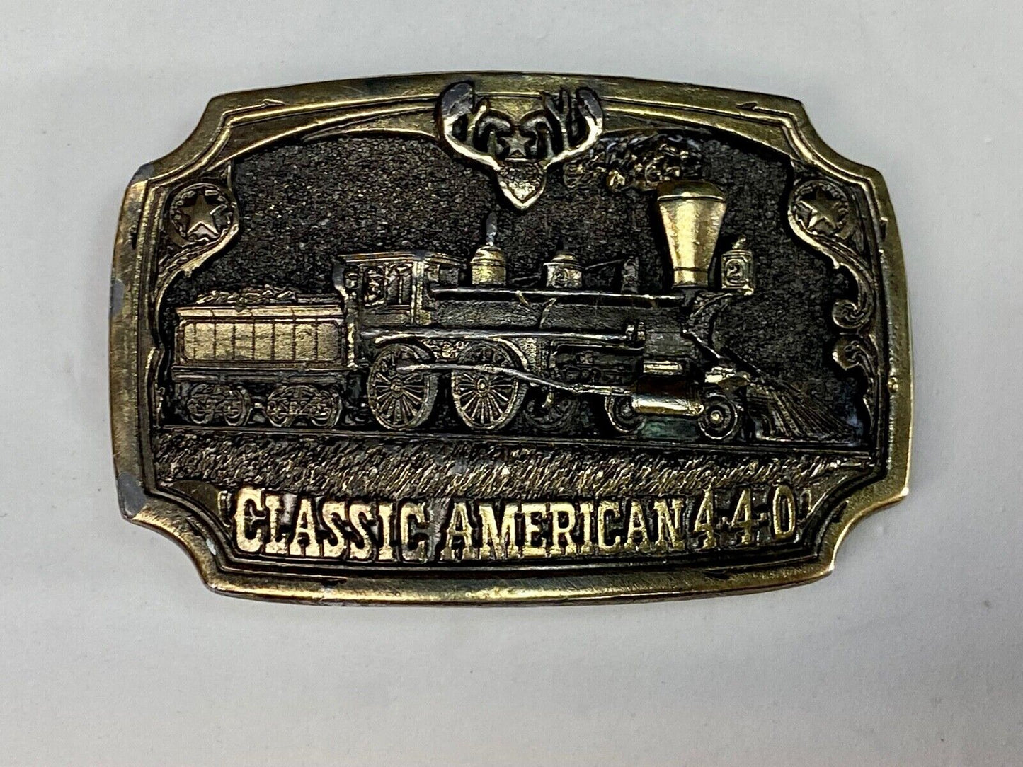 Vintage 1983 Classic American 440 Train Railroad Great American Belt Buckle