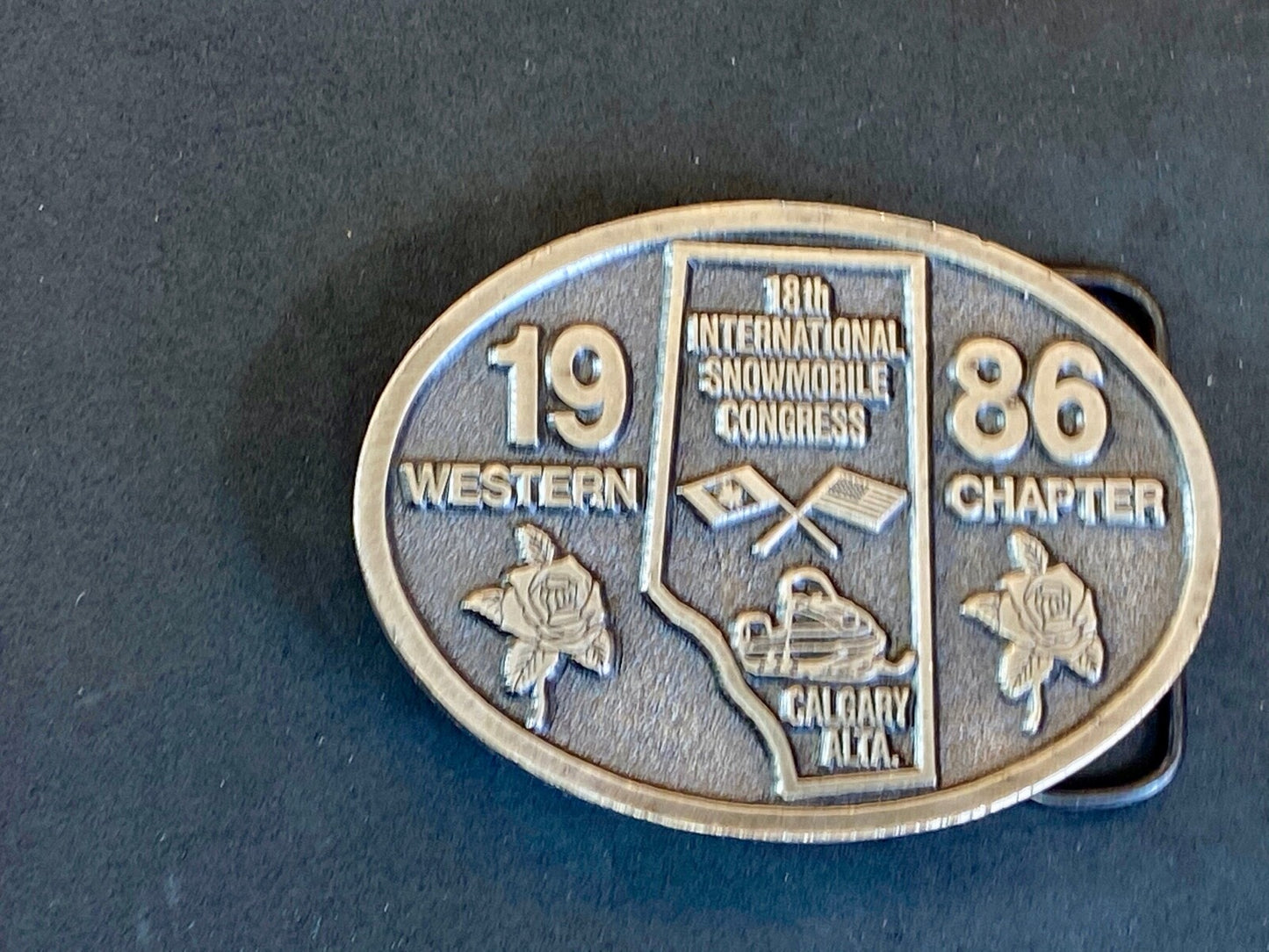 1987 **International Snowmobile Congress** Western Chapter Buckle