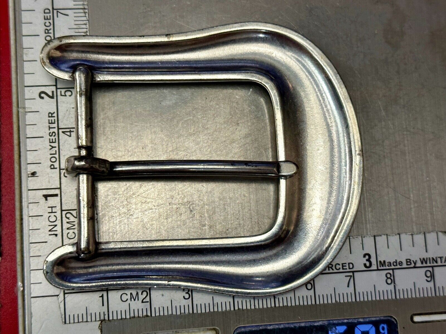 3" wide silver tone Cowgirls ranger style Belt Buckle with Rhinestone Accents