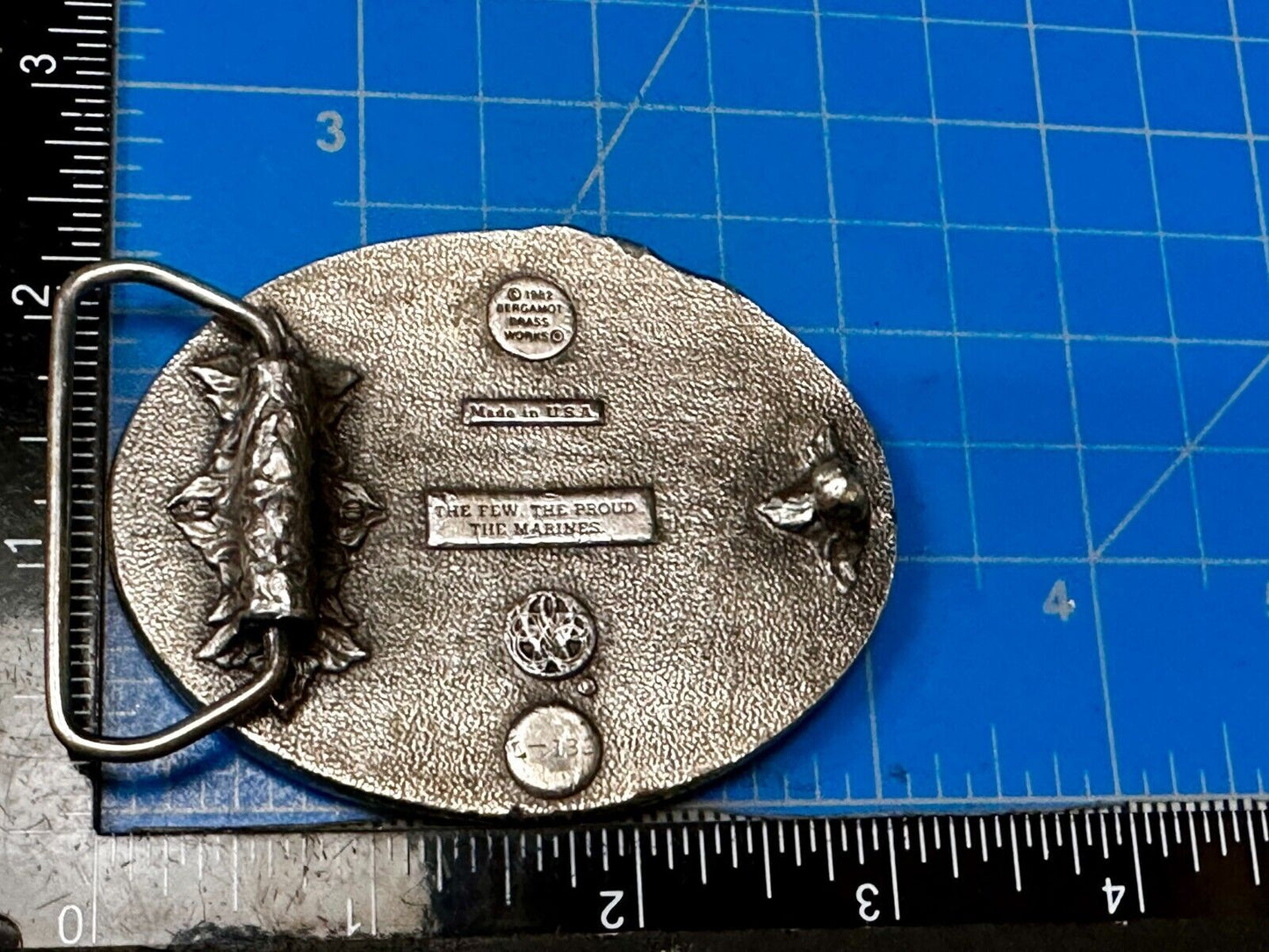 The Few The Proud The U.S Marines VTG 1982 Commemorative Belt Buckle by Bergamot
