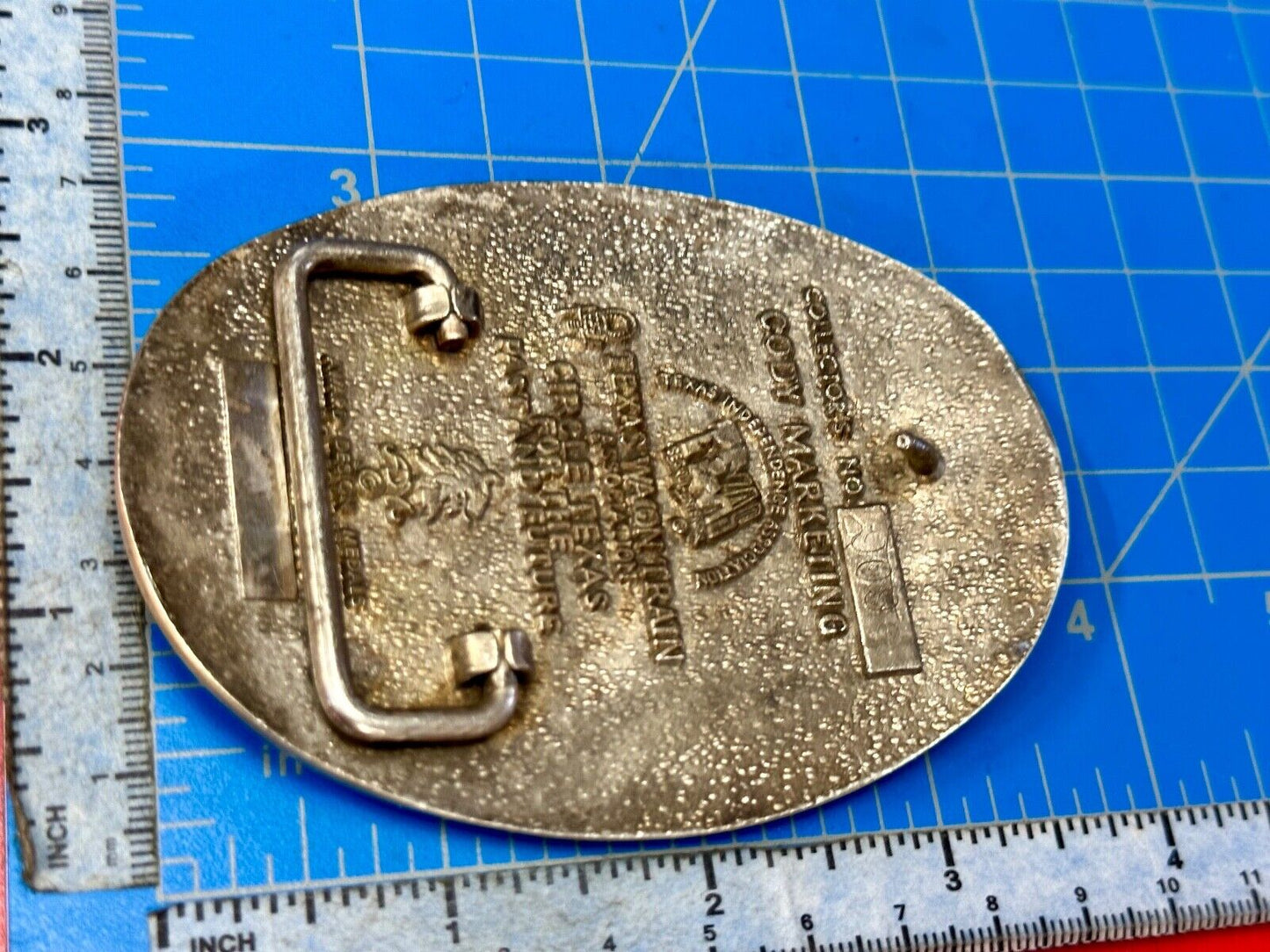 Texas State Sesquicentennial 150 year celebration solid brass ADM belt buckle