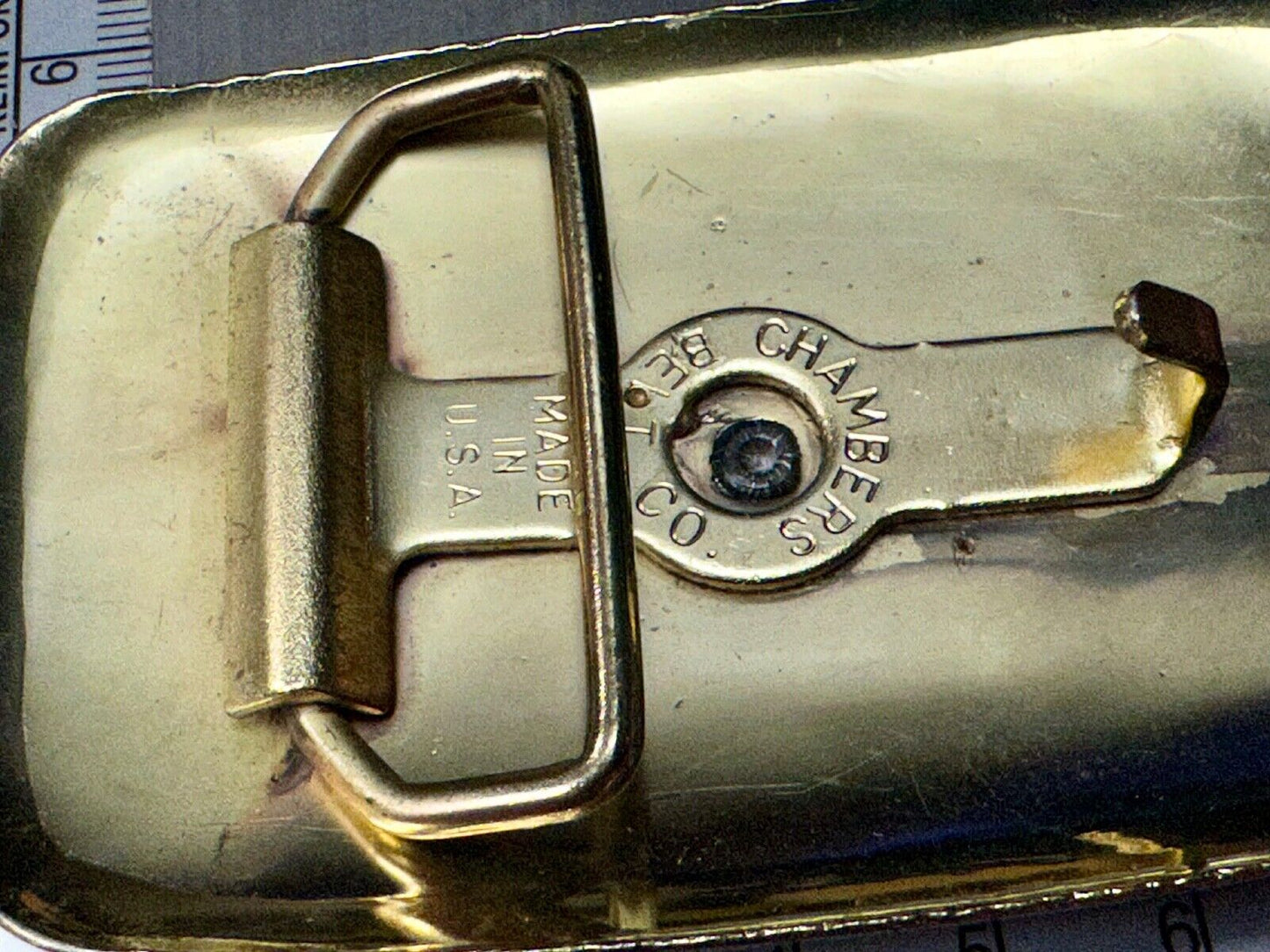 Vintage Chambers Horse saddle on western belt buckle