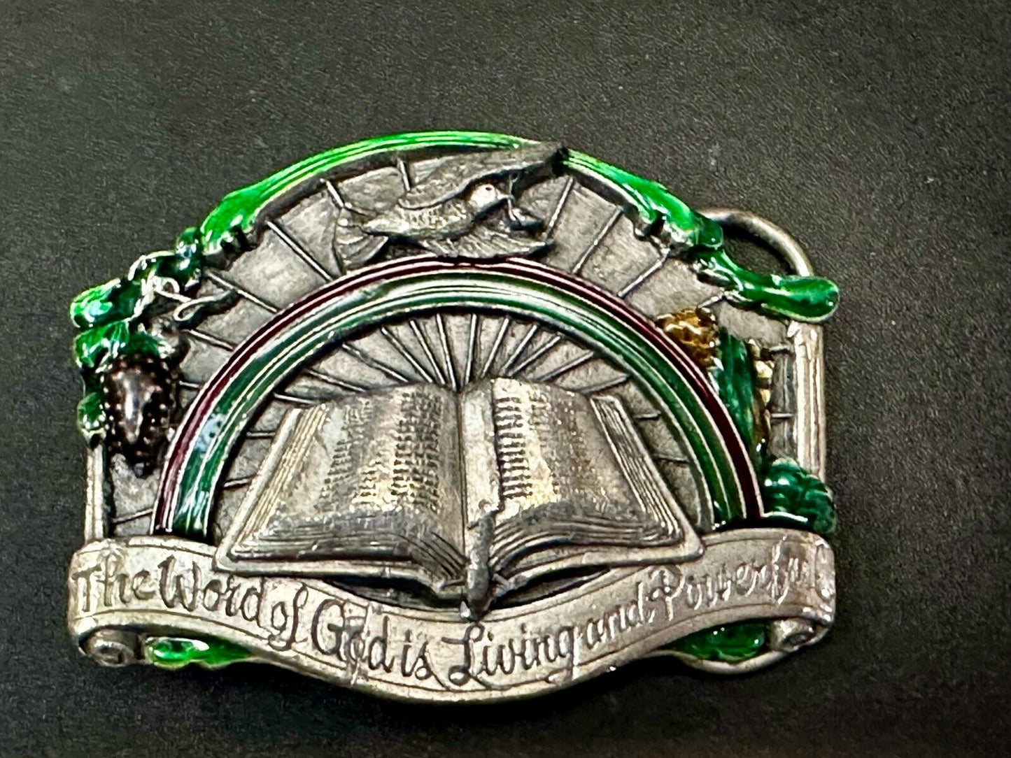 The Word of God is living and powerful Vintage Religious scripture Belt Buckle