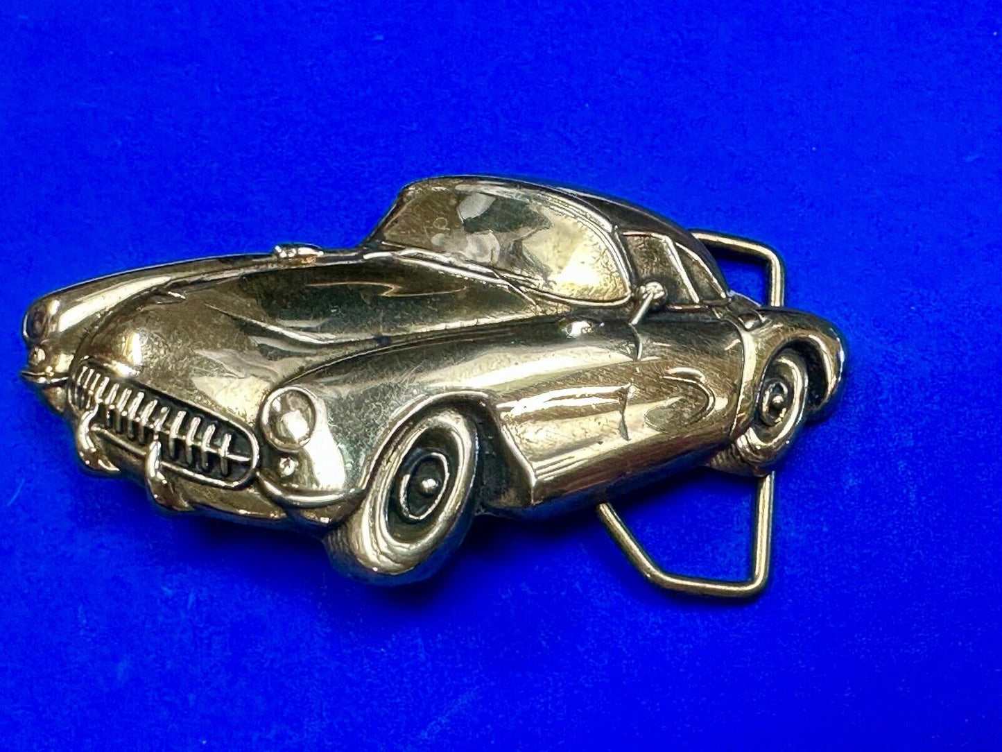 1st Generation Corvette Solid Brass Car Collectors Baron Belt Buckle 1979