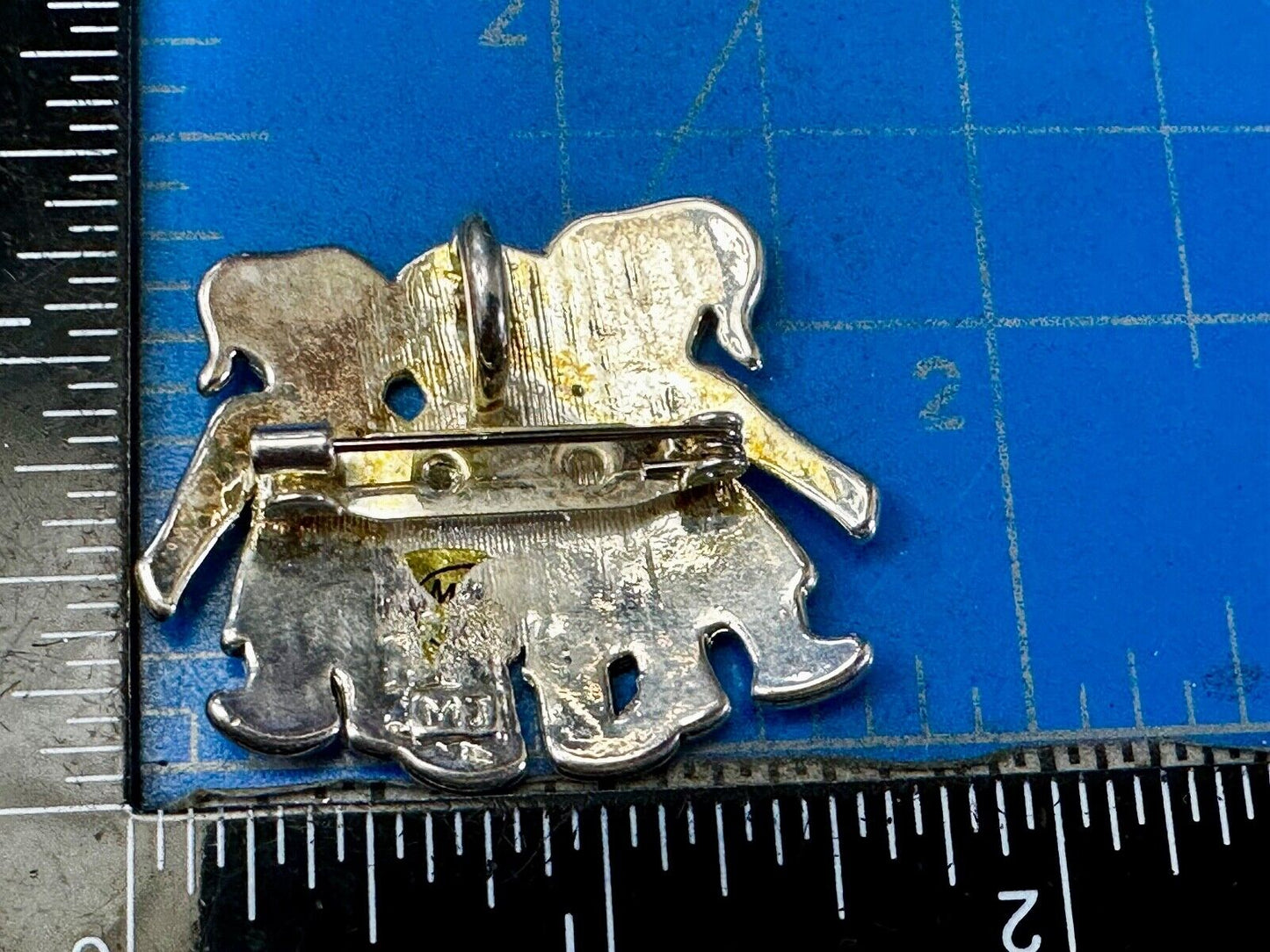 3 Children Kids Figure Cutout Silver Brooch Pin Signed by MJ