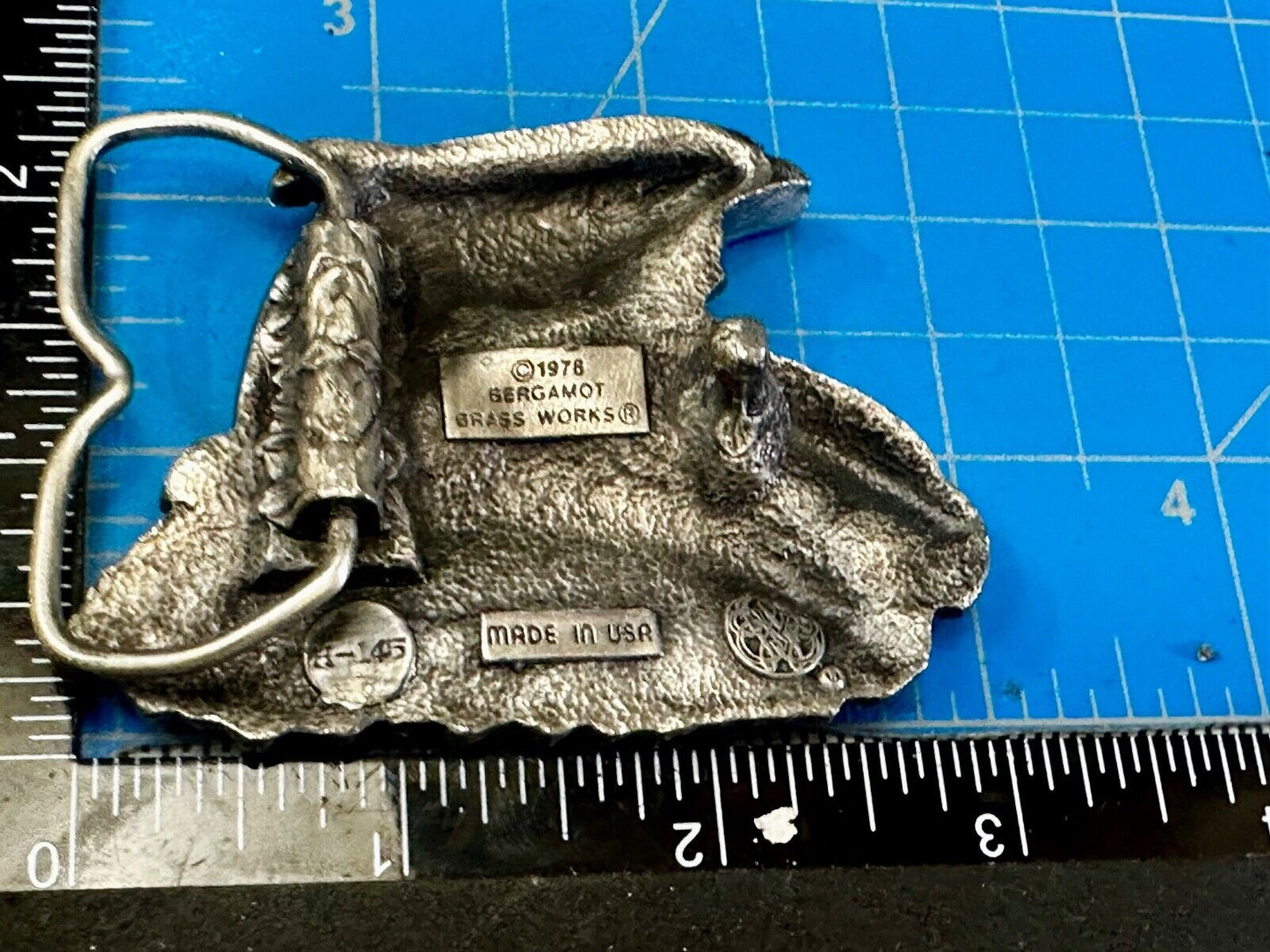 Three Jumping Dolphins Vintage 1970's Nature Love Bergamot Belt Buckle