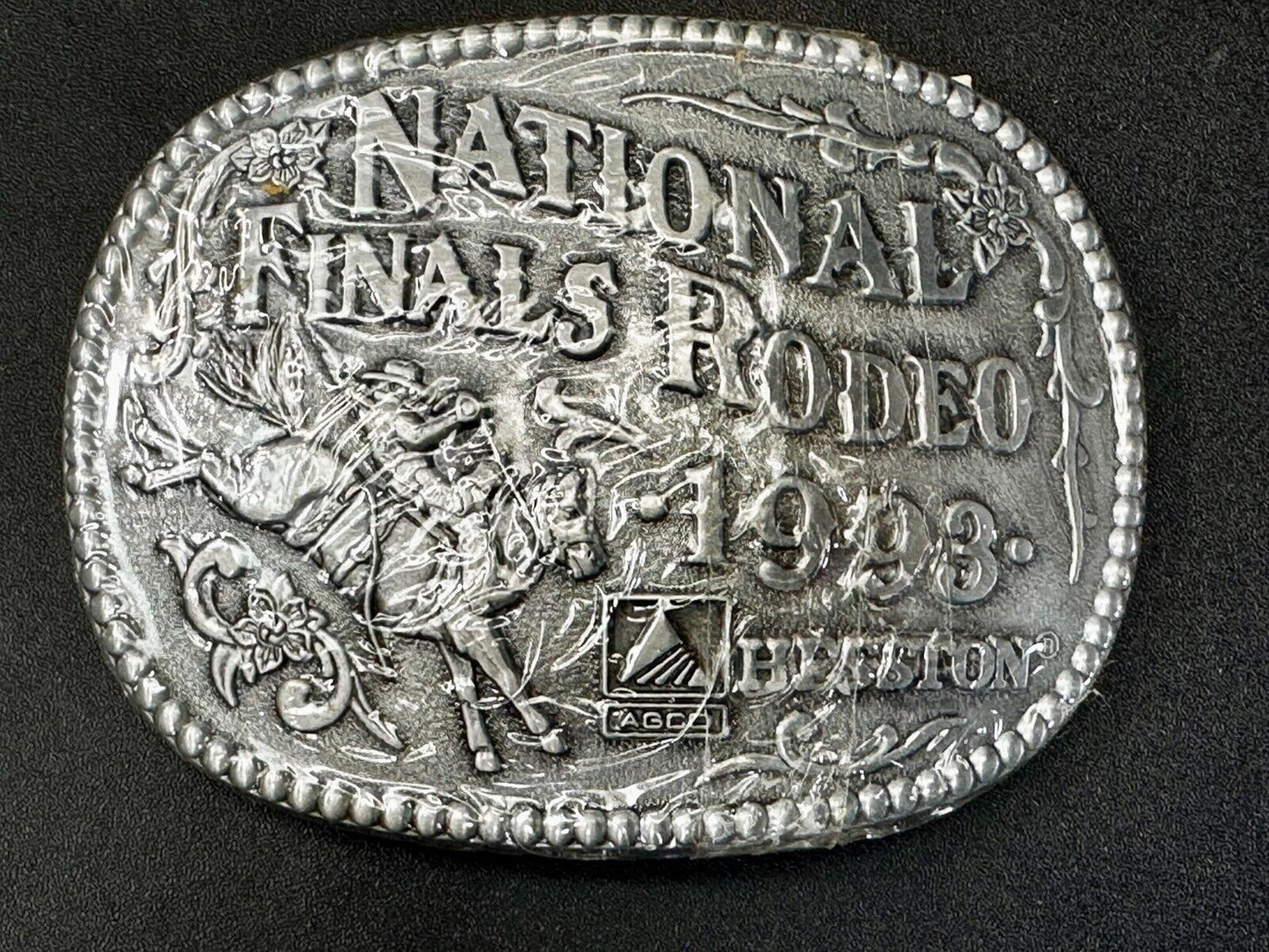 1993 Hesston National Finals Rodeo NFR Cowboys NOS Adult Size Belt Buckle