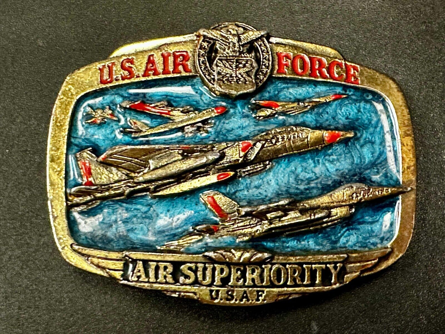 USAF Air Force Air Superiority Vintage 1989 The Great American Belt Buckle Co