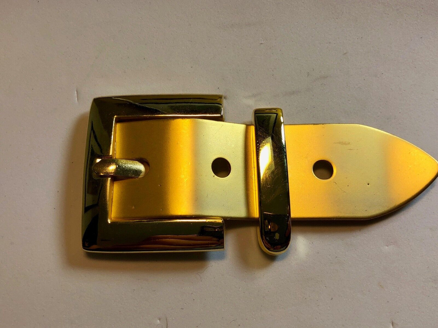 Vintage 2 piece Dress Brass Tone? Belt Buckle