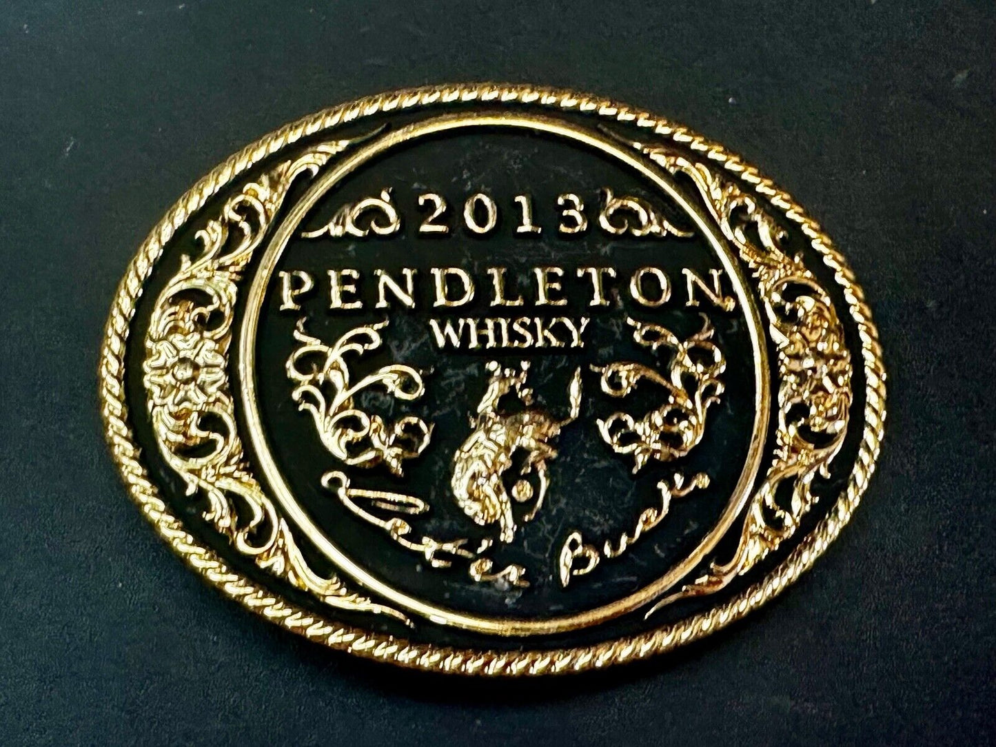 2012 Pendleton Whisky Let'er Buck Montana Silversmith Rodeo Cowboys Belt Buckle