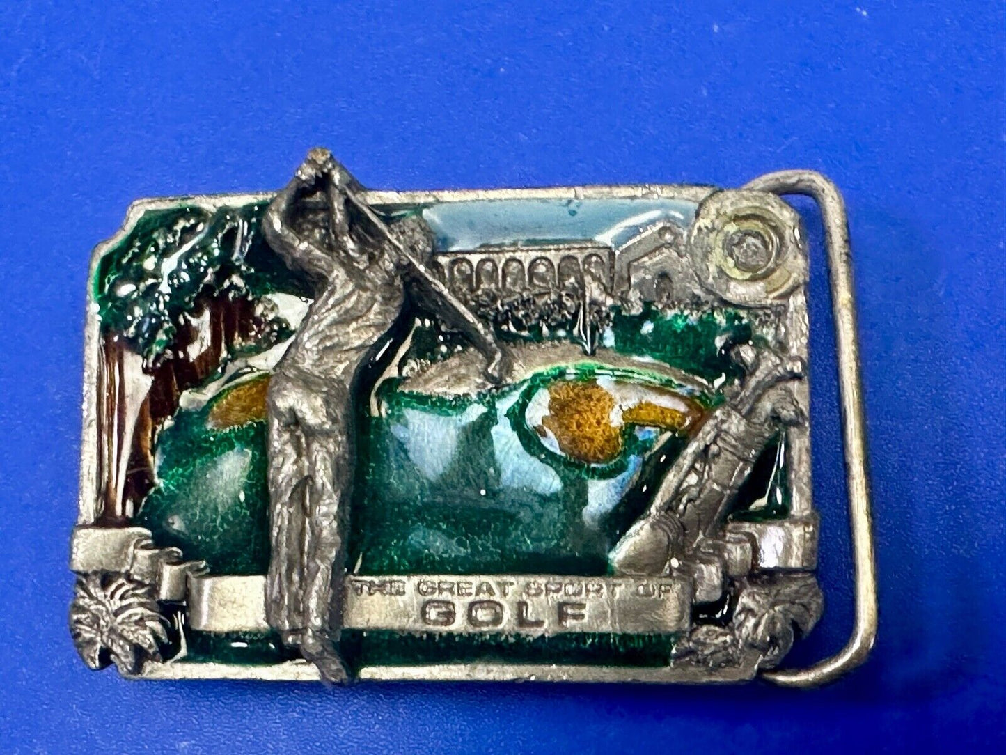The Great Sport of Golf belt buckle - ball to the green course par handicap L-86