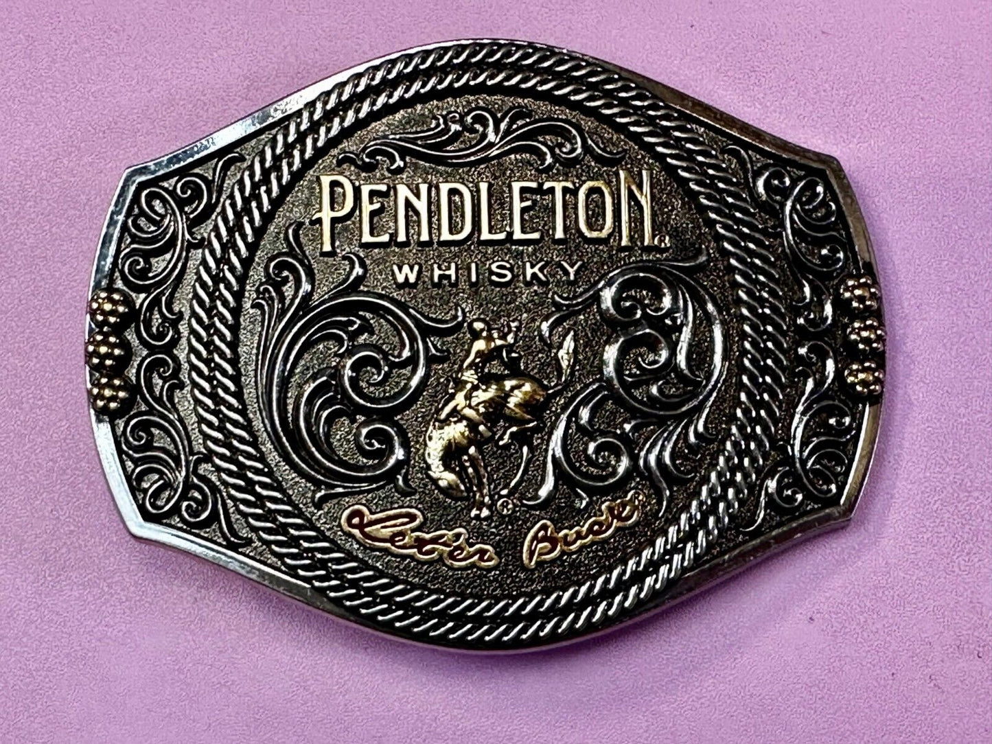2021 Pendleton Whiskey Let'er Buck Rodeo Cowboy Montana Silversmiths Belt Buckle
