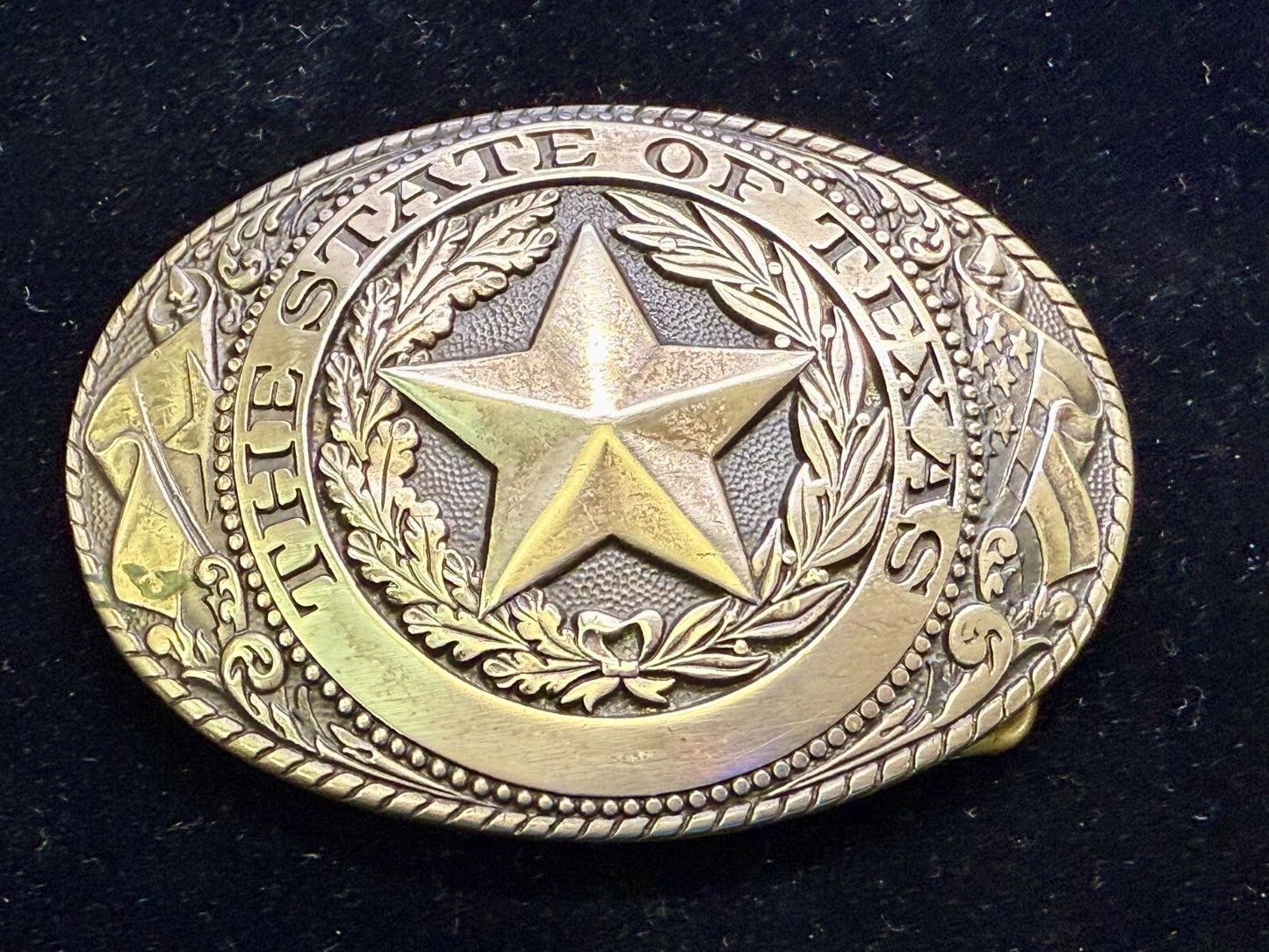 Texas Lone Star State Vintage Statehood Series Solid Brass Tony Lama Belt Buckle