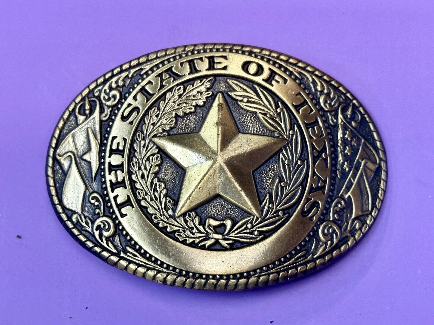 The Great State of Texas Star & Flag & Pride! USA made western belt buckle