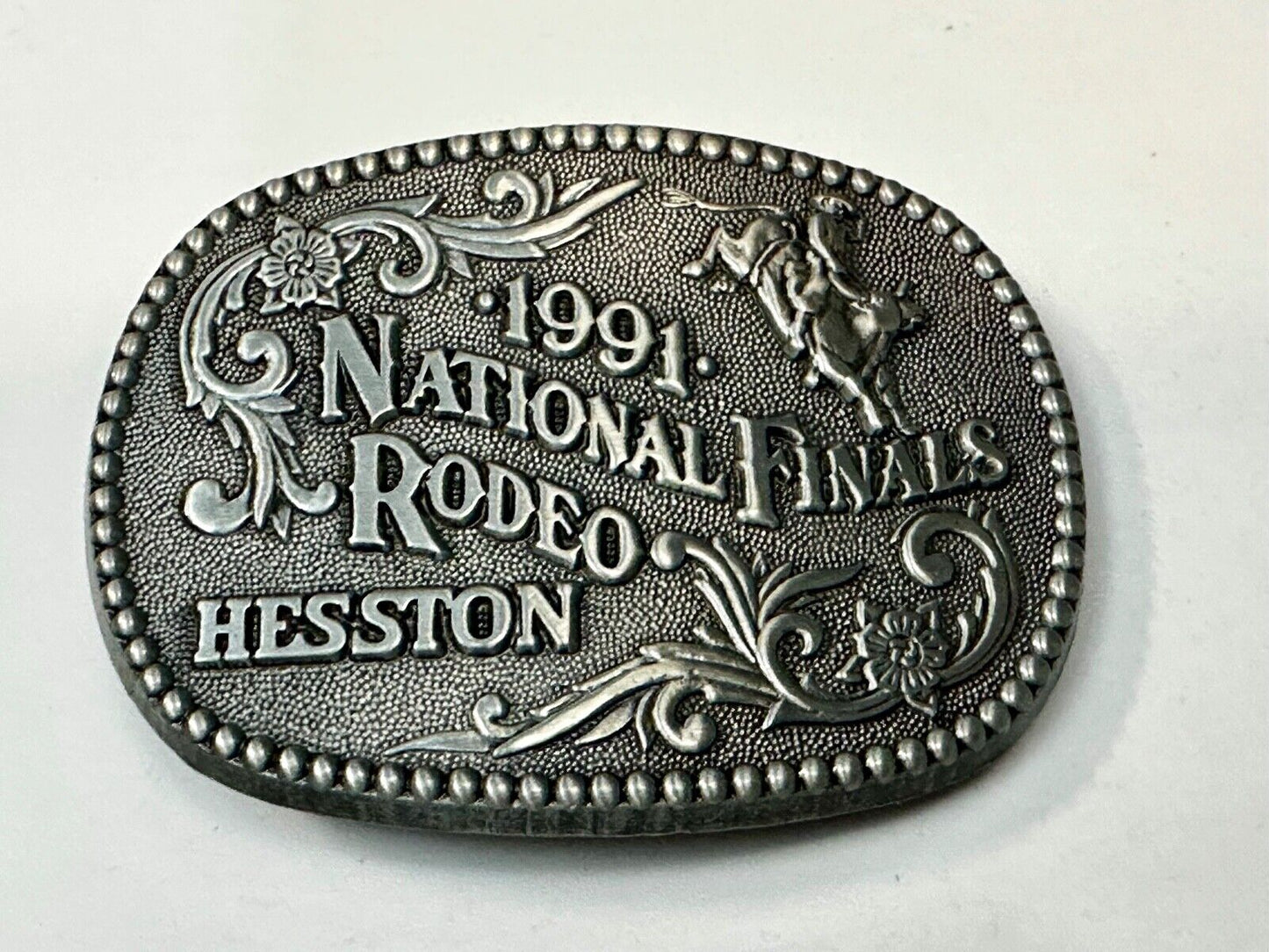 1991 NFR National Finals Rodeo NOS Youth Size ADM Commemorative Belt Buckle