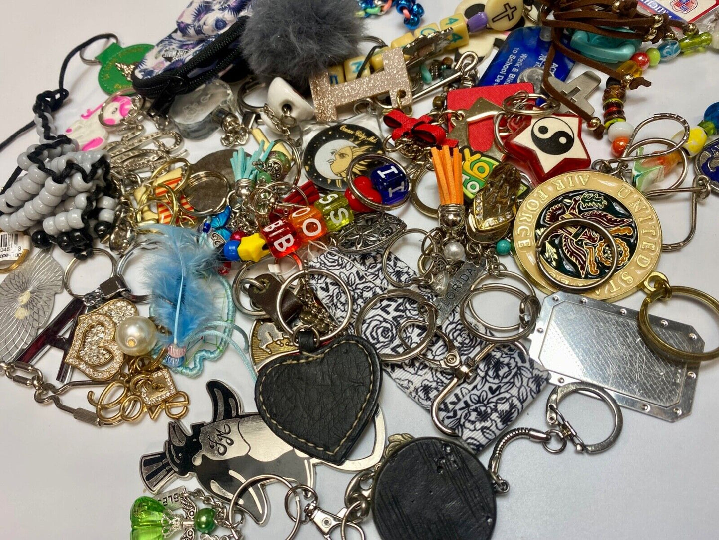 32 OZ Mixed Keychains Resale Bulk Lot, Junk Drawer Grab Bag - Perfect Gifts!