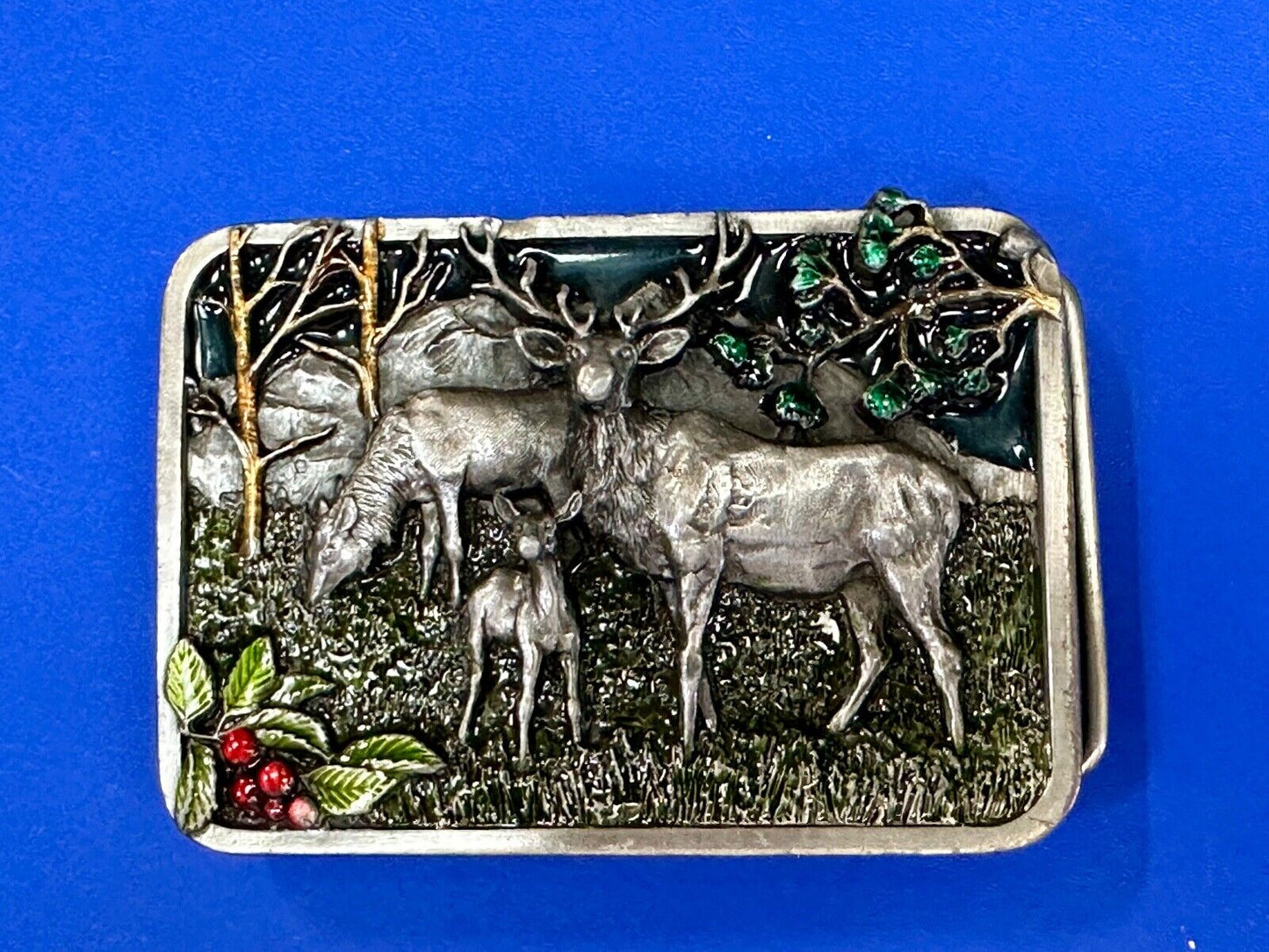 The Elk - Wapiti Native American Indian name vtg. L-10 Siskiyou 1982 belt buckle