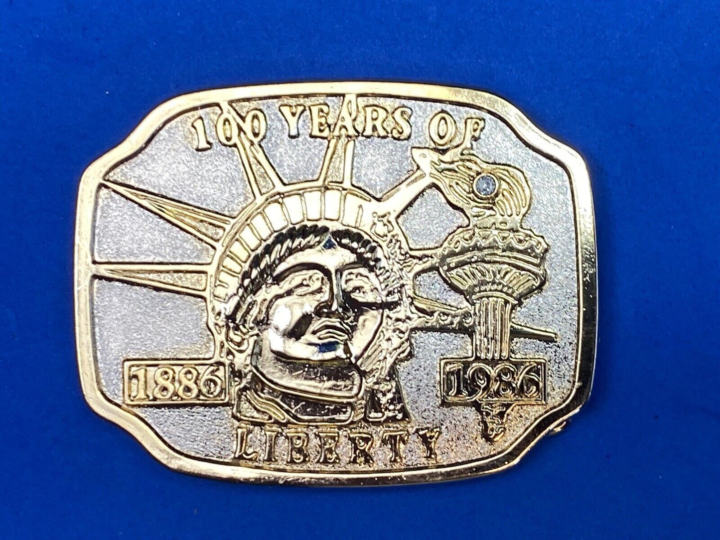 Vintage Belt Buckle 100 Years Of Lady Liberty 1886 - 1986 Statue Of Liberty