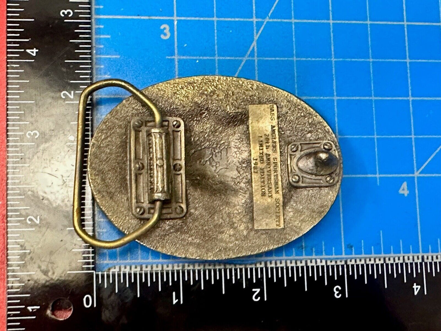 1987 BASS Bass Anglers Sportsman Society Fishing 20th Anniversary Belt Buckle