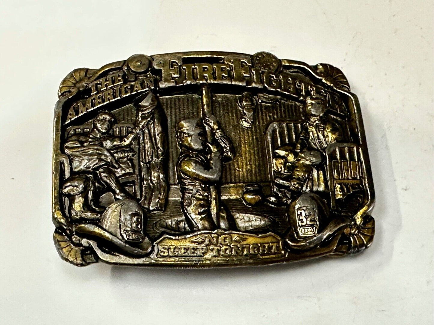 1986 The American Fire Fighter No Sleep Tonight Great American Belt Buckle