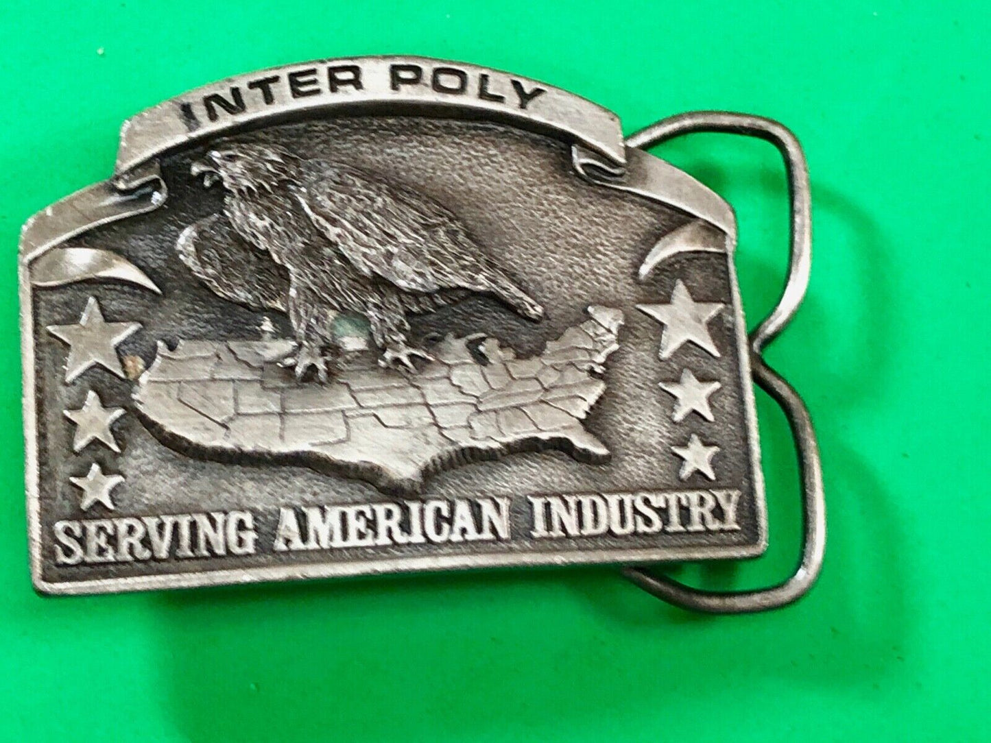 Vintage 1981 Bergamot Inter Poly Serving Americas Industry belt buckle