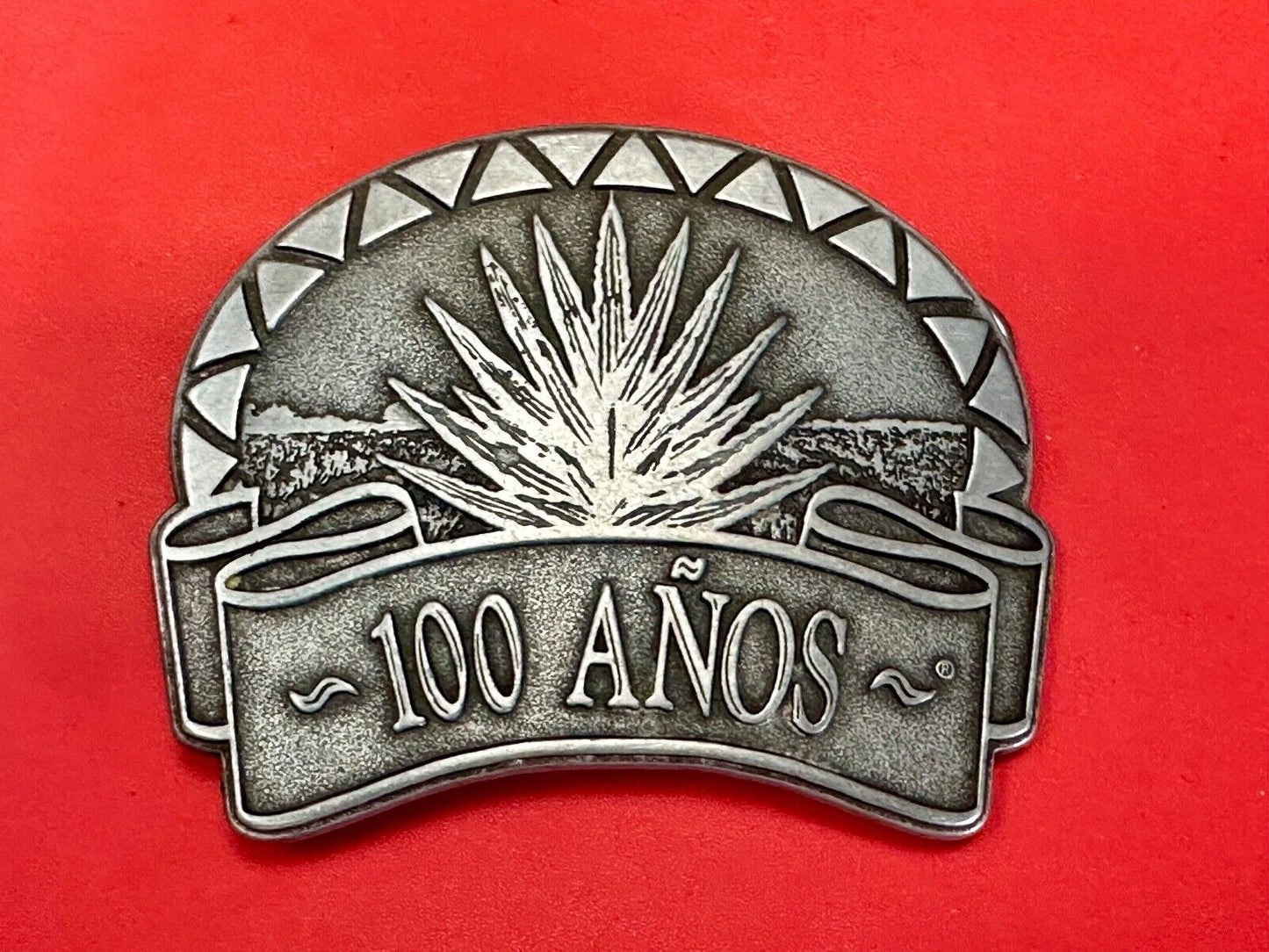 Tequila Brand 100 Anos curved Vintage Adverting Belt Buckle