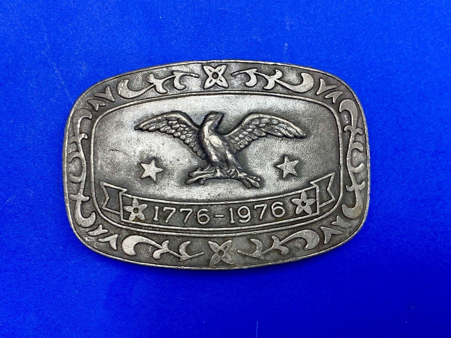 Bicentennial Celebration Patriotic repaired belt buckle by Celebrity