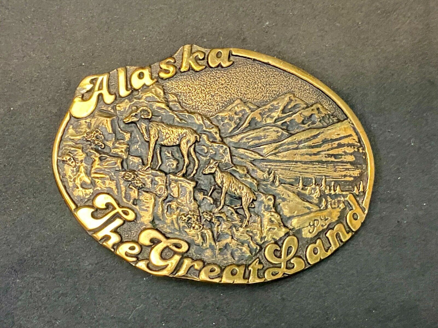 Vintage Alaska The Great Land Limited Belt Buckle By Alaska Frontier Arts Ltd
