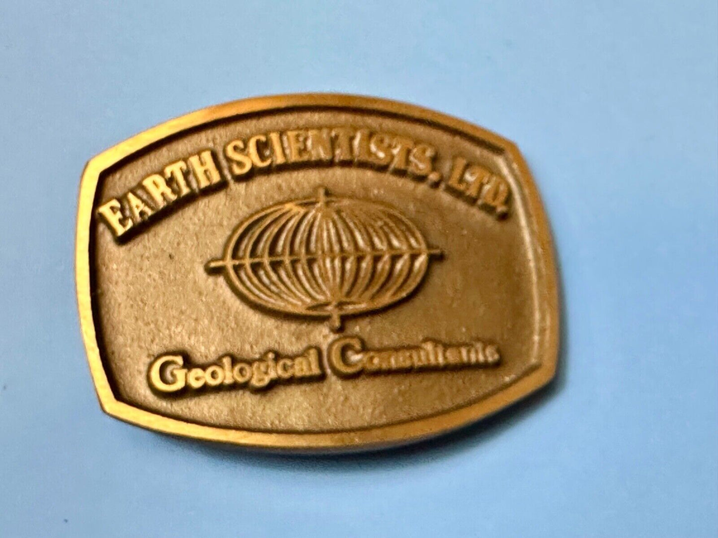 Vintage Earth Scientists LTD 0 Geological Consultants advertising belt buckle