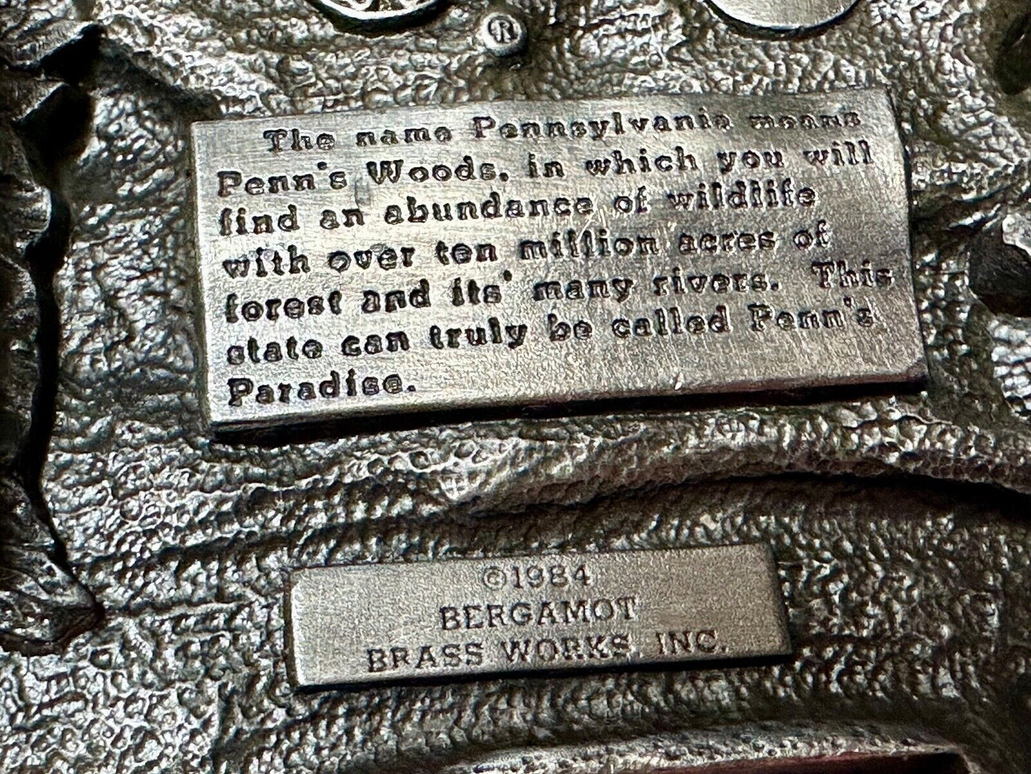 The Great State of Pennsylvania PA - Penn's Paradise Bergamot Belt Buckle