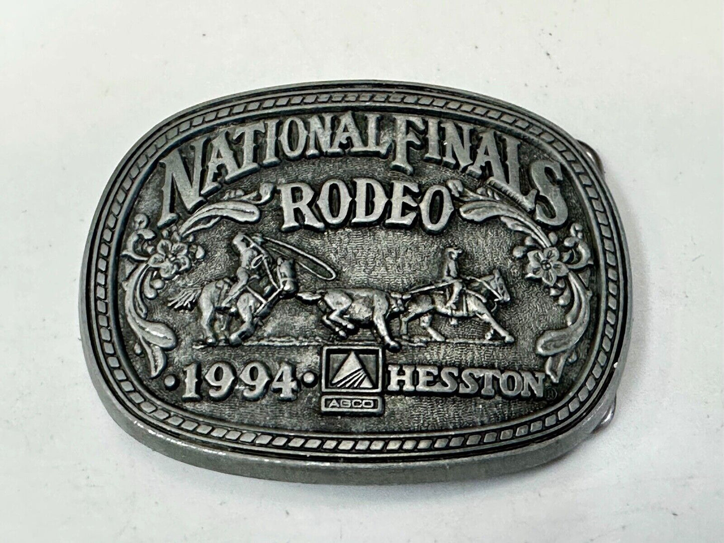 1994 NFR National Finals Rodeo NOS Youth Size Hesston Commemorative Belt Buckle