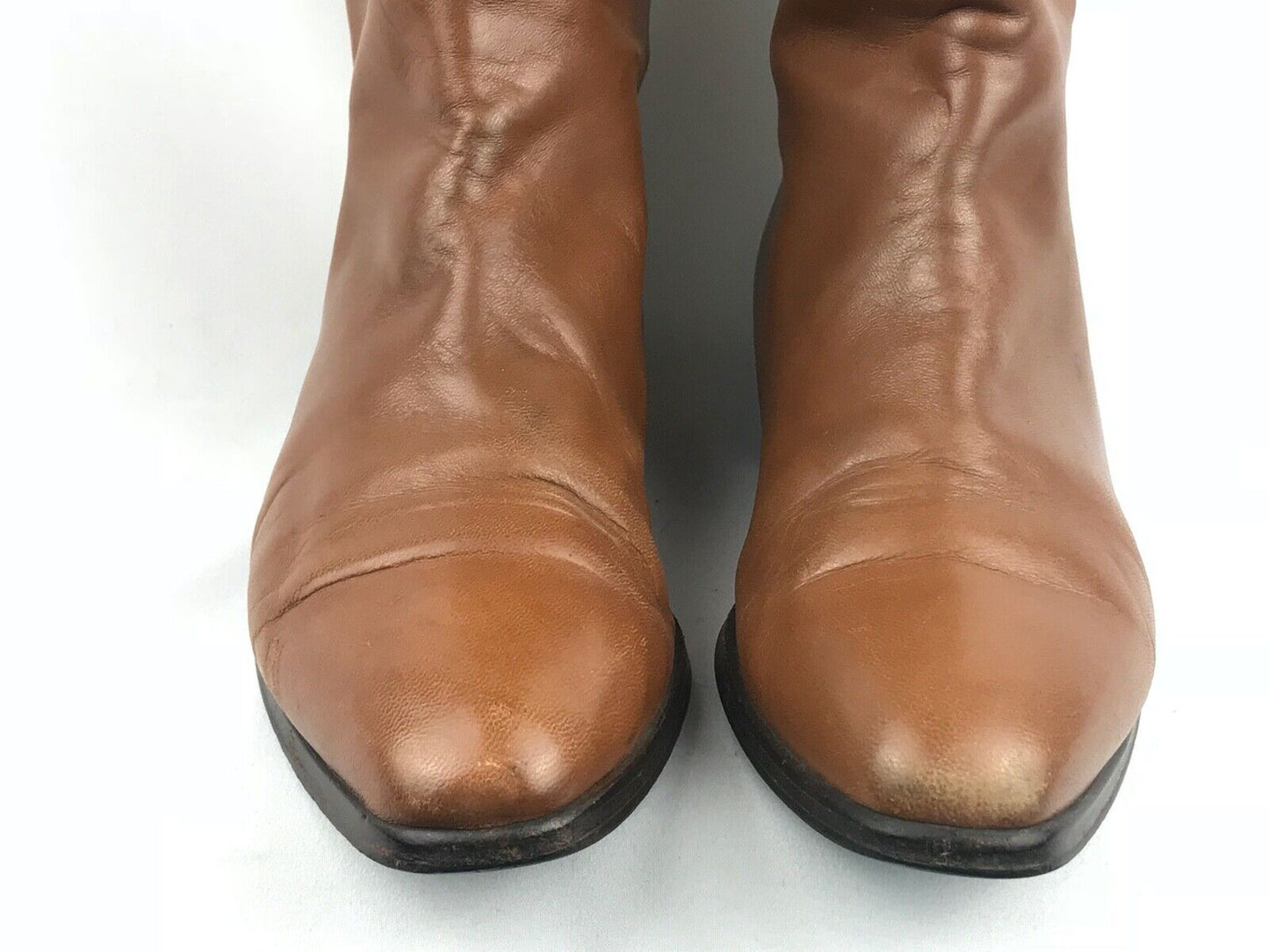 BALLY Cognac Brown Leather Riding Boots Size 5