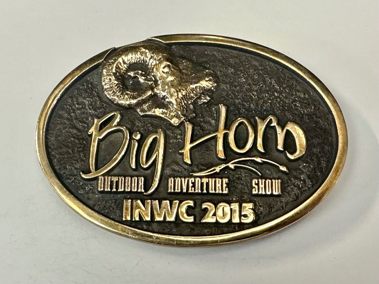 Big Horn Outdoor Adventure Show INWC 2015 Anacortes solid brass belt buckle
