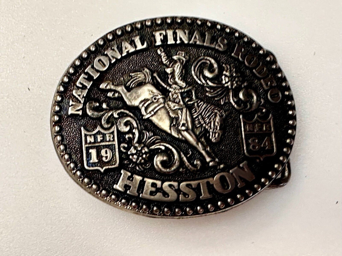 1984 Hesston NFR National Finals Rodeo YOUTH SIZE Western Collectors Belt Buckle