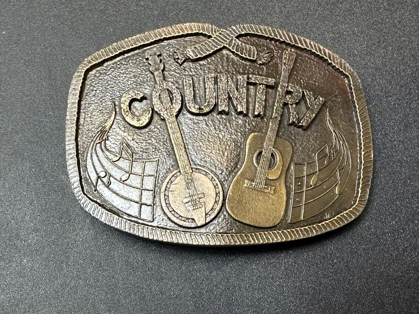 Vintage Country music Guitar and Banjo pickers - Indiana Metal Craft belt buckle