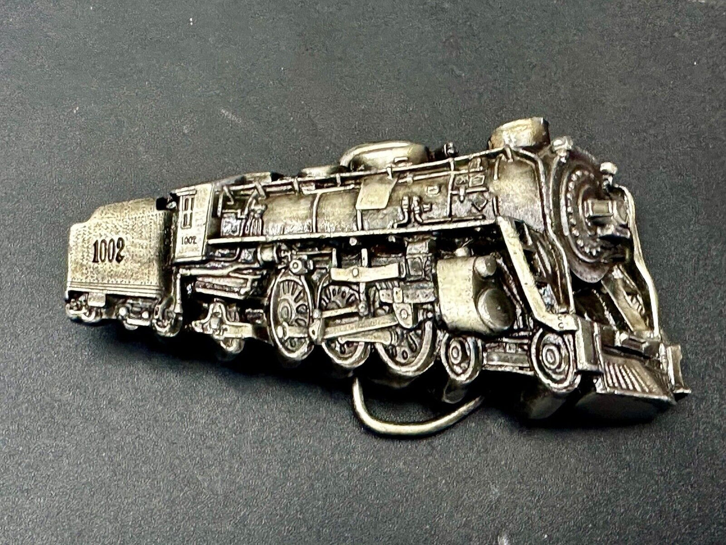 Train Steam Locomotive #1002 Vintage 1978 Cutout RR Bergamot Belt Buckle