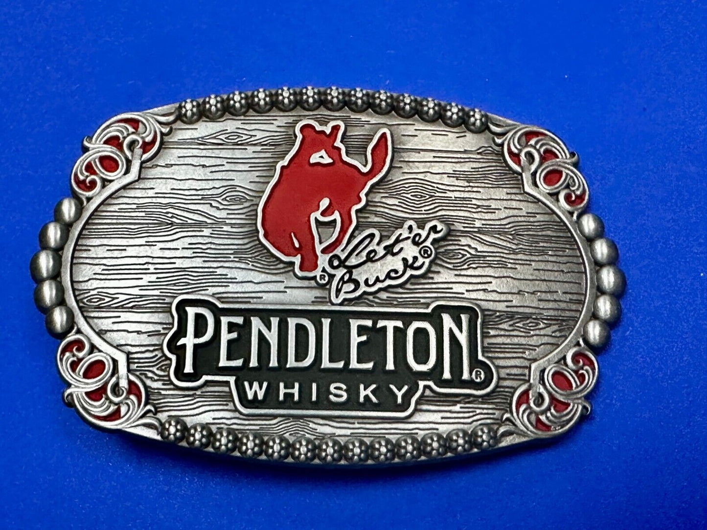 2023 Pendleton whiskey Let'er Buck Rodeo Cowboy Montana Silversmiths Belt Buckle