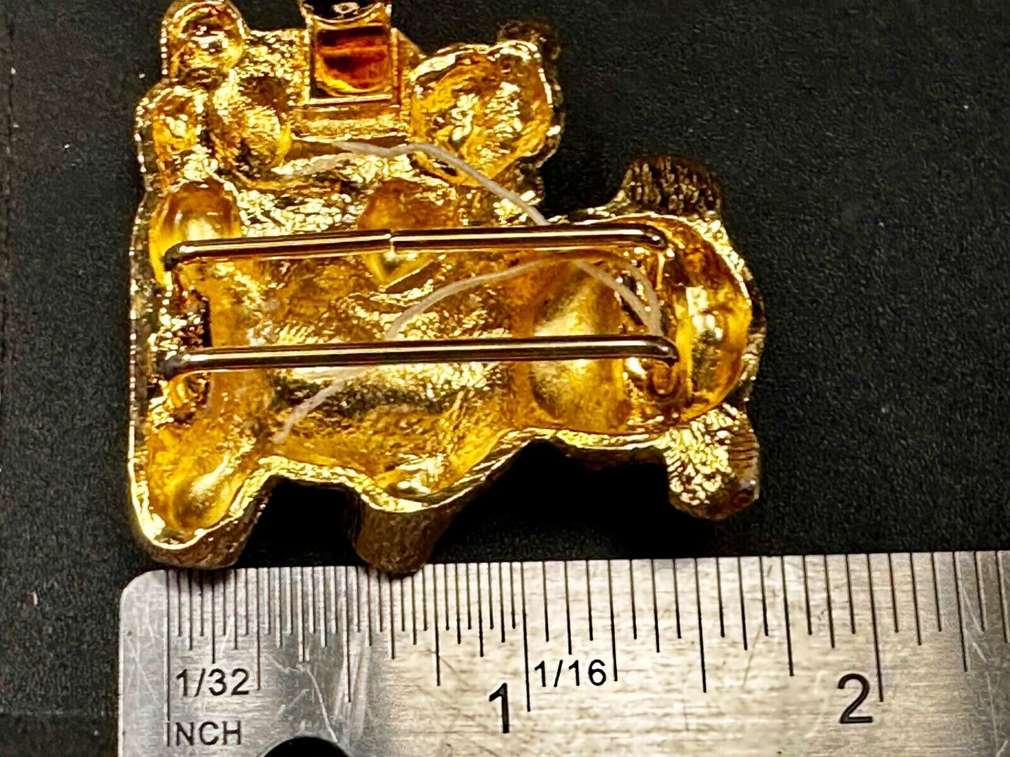 Bear Family Two Piece Interlocking Gold Tone Vintage Belt Buckle by Dotty Smith