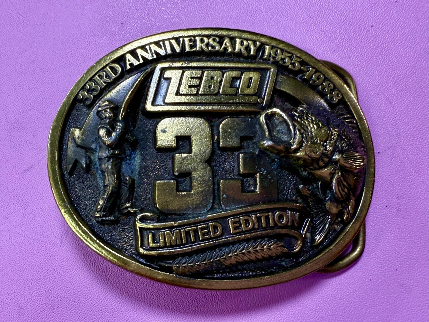 33rd Anniversary Zebco Angler Fishing Edition The Great American Belt Buckle