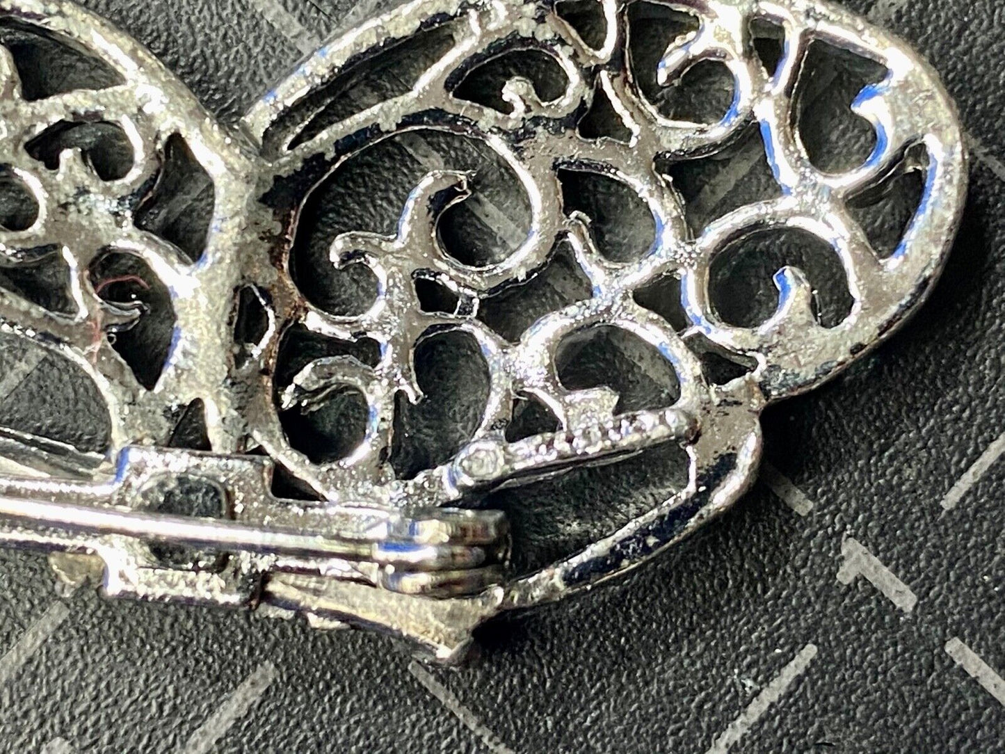 Vintage Butterfly Brooch Pin Closed Wing Silver Tone