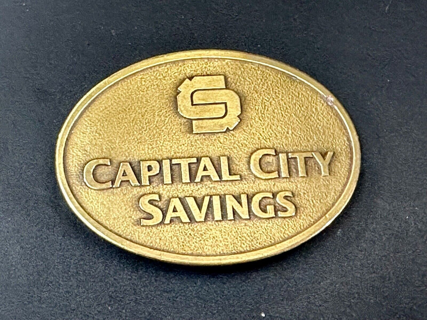 Vintage Capitol City Savings Bank Promo Advertising belt buckle by Magnum Opus
